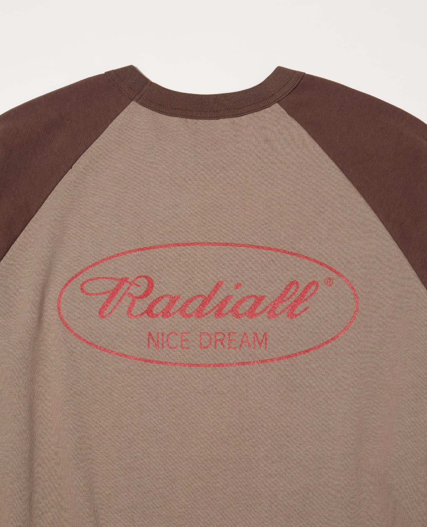 【8.23 (Sat) 12:00 Release】RADIALL | Oval - CREW NECK RAGLAN SHIRT 3Q/S - Brown