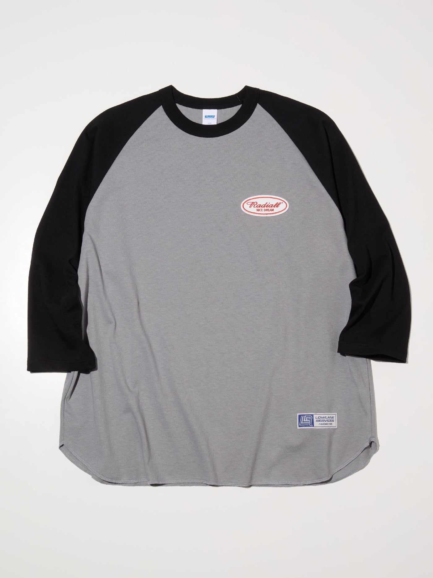 【8.23 (Sat) 12:00 Release】RADIALL | Oval - CREW NECK RAGLAN SHIRT 3Q/S - Gray