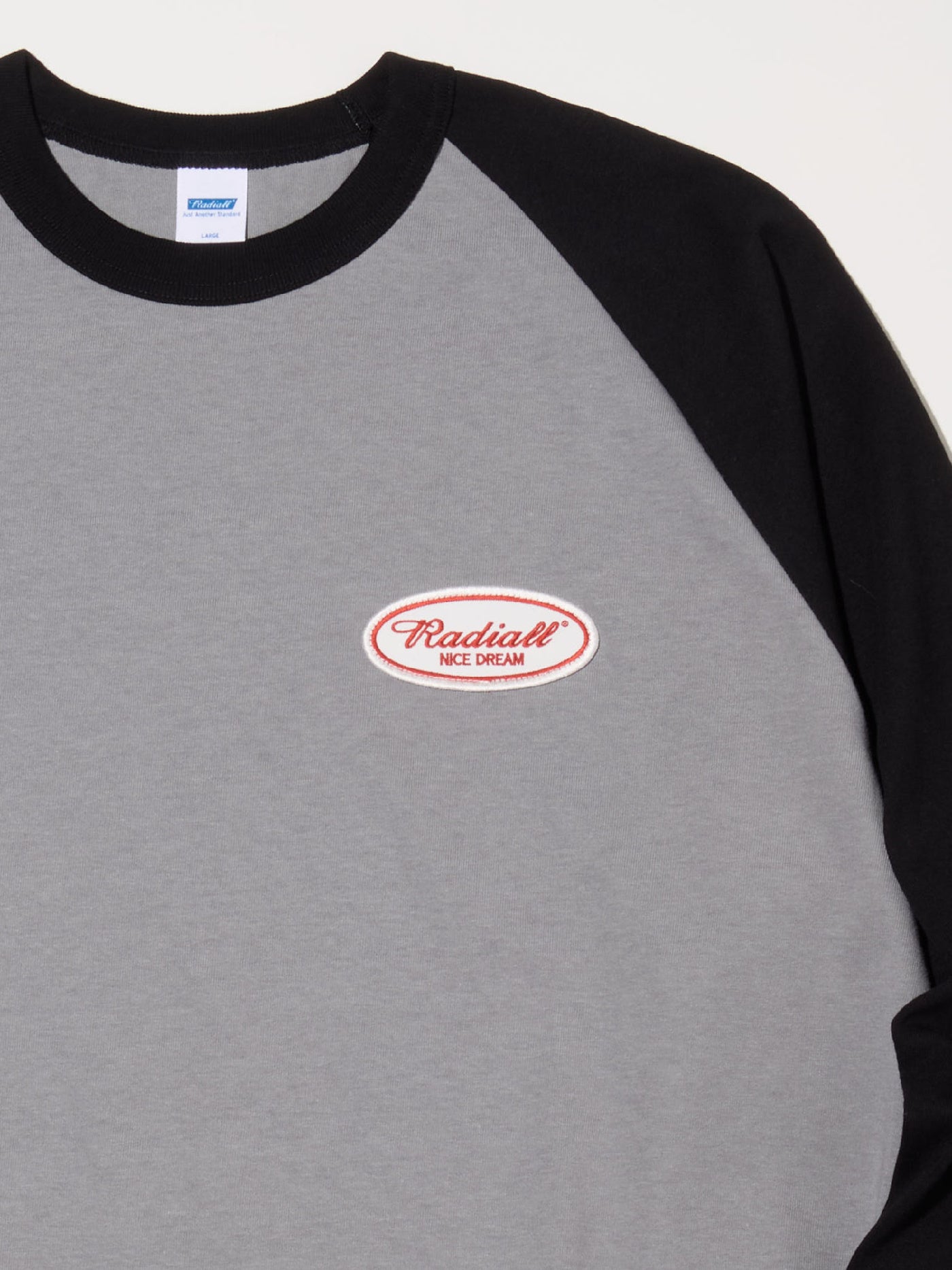 【8.23 (Sat) 12:00 Release】RADIALL | Oval - CREW NECK RAGLAN SHIRT 3Q/S - Gray