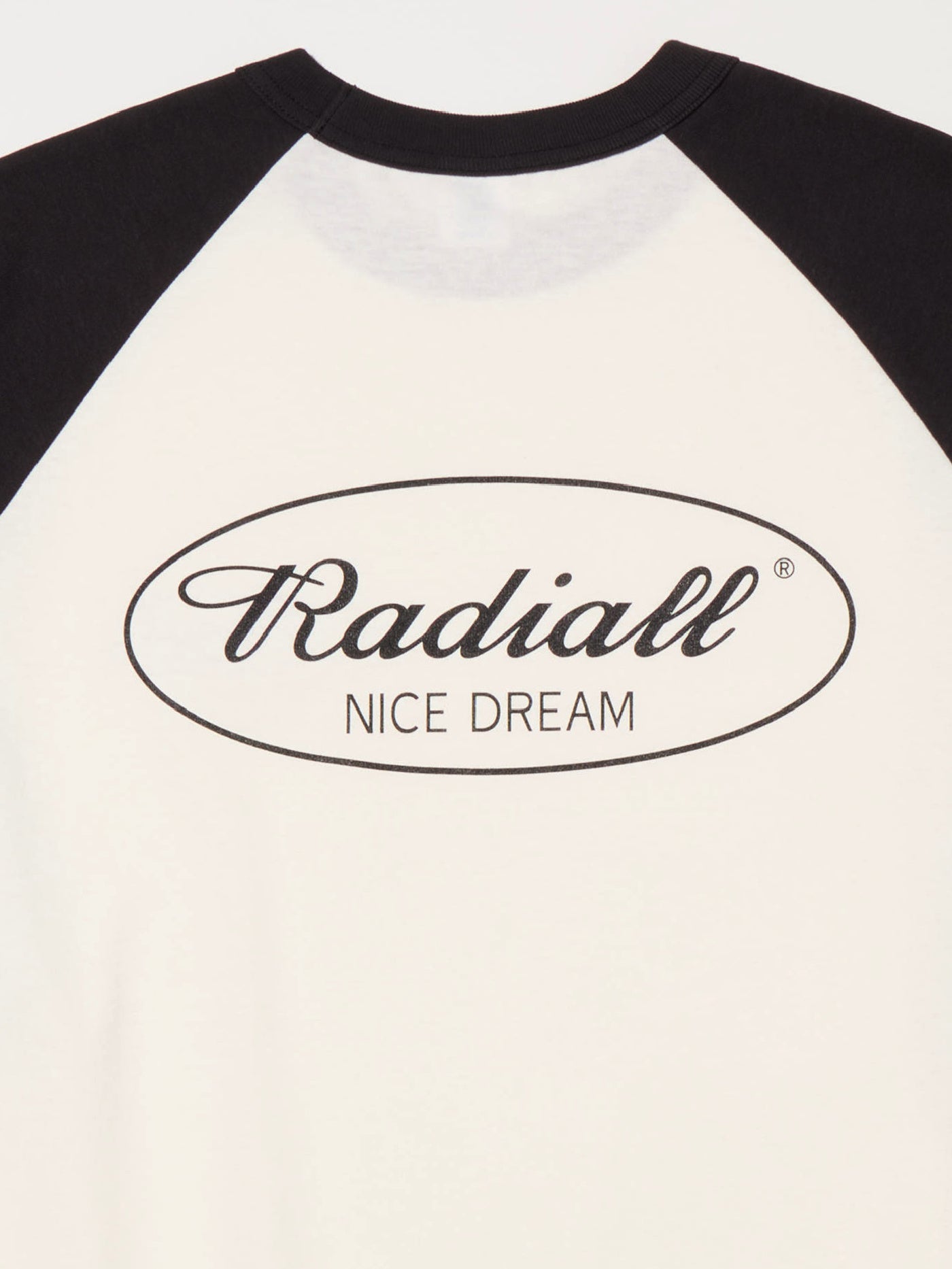 【8.23 (Sat) 12:00 Release】RADIALL | Oval - CREW NECK RAGLAN SHIRT 3Q/S - White