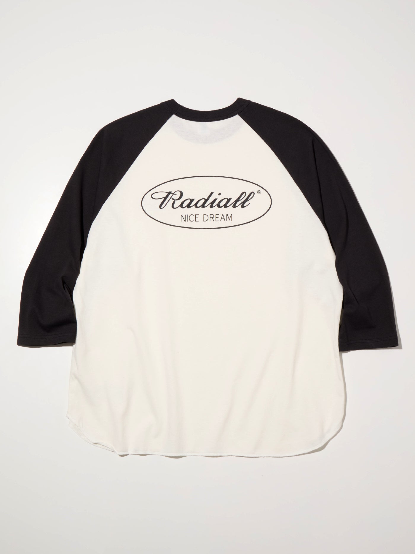 【8.23 (Sat) 12:00 Release】RADIALL | Oval - CREW NECK RAGLAN SHIRT 3Q/S - White