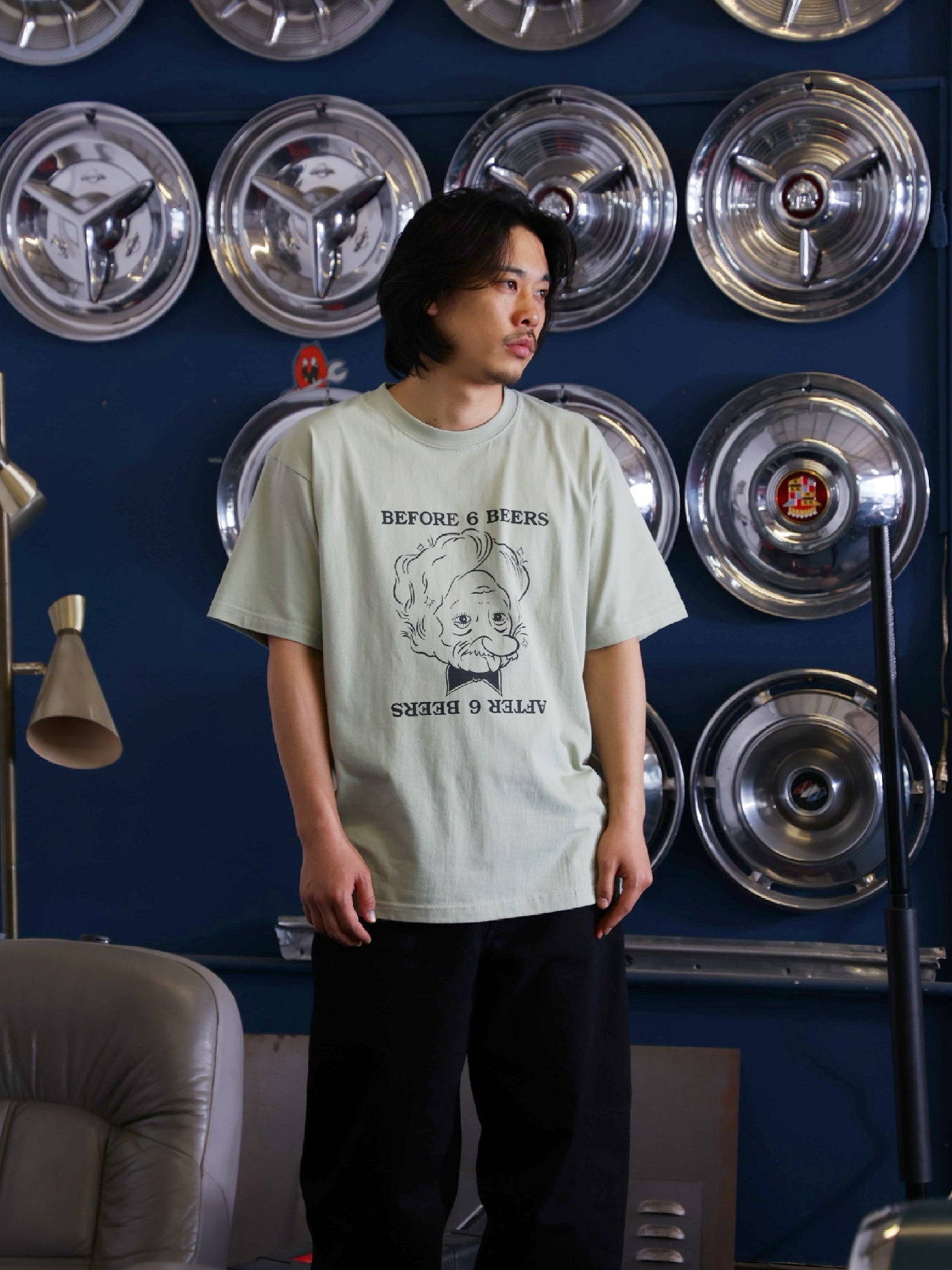 RADIALL | After Beer - CREW NECK T-SHIRT S/S - Sage Green