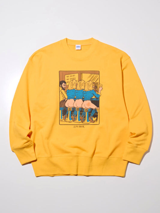 【12.20 (Sat) 12:00 Release】RADIALL | Love Beer - CREW NECK SWEATSHIRT L/S - Yellow