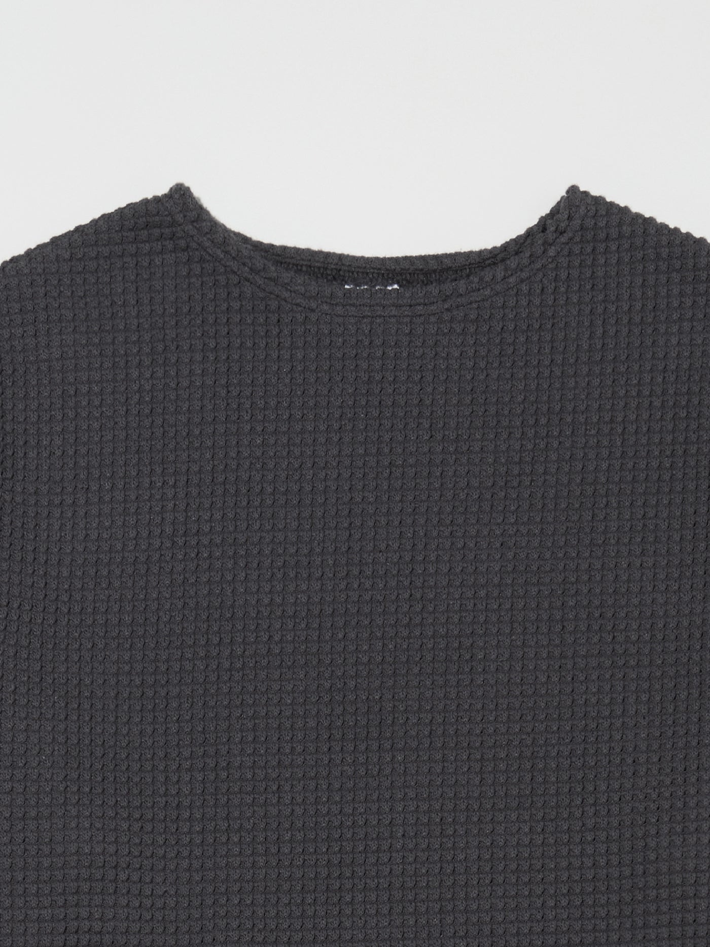 RADIALL | Big Waffle - BOAT NECK T-SHIRT L/S - Ink Black