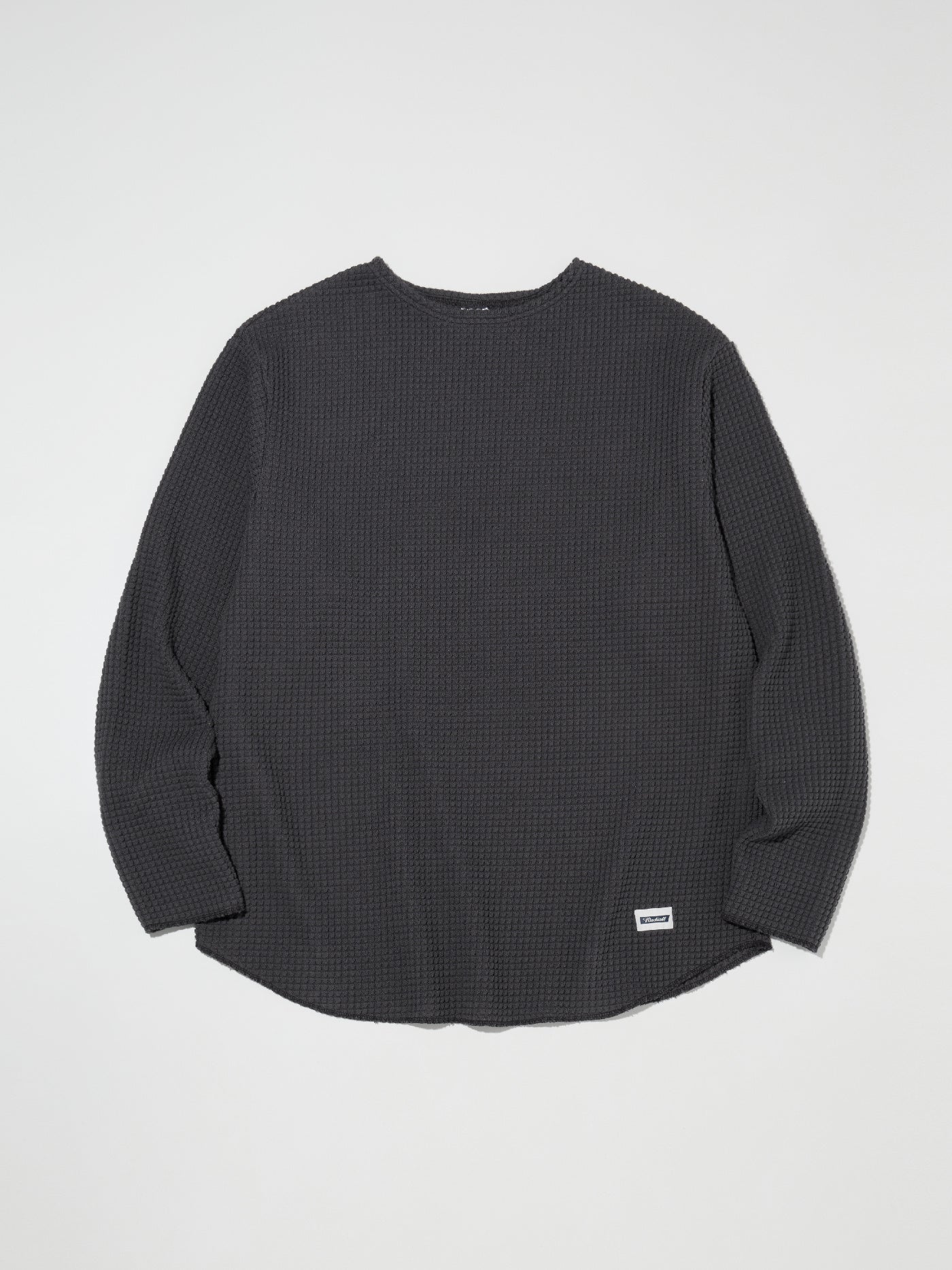 RADIALL | Big Waffle - BOAT NECK T-SHIRT L/S - Ink Black