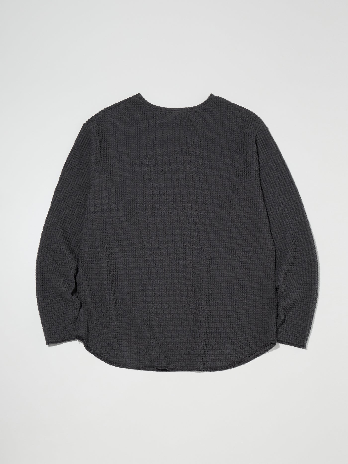 RADIALL | Big Waffle - BOAT NECK T-SHIRT L/S - Ink Black