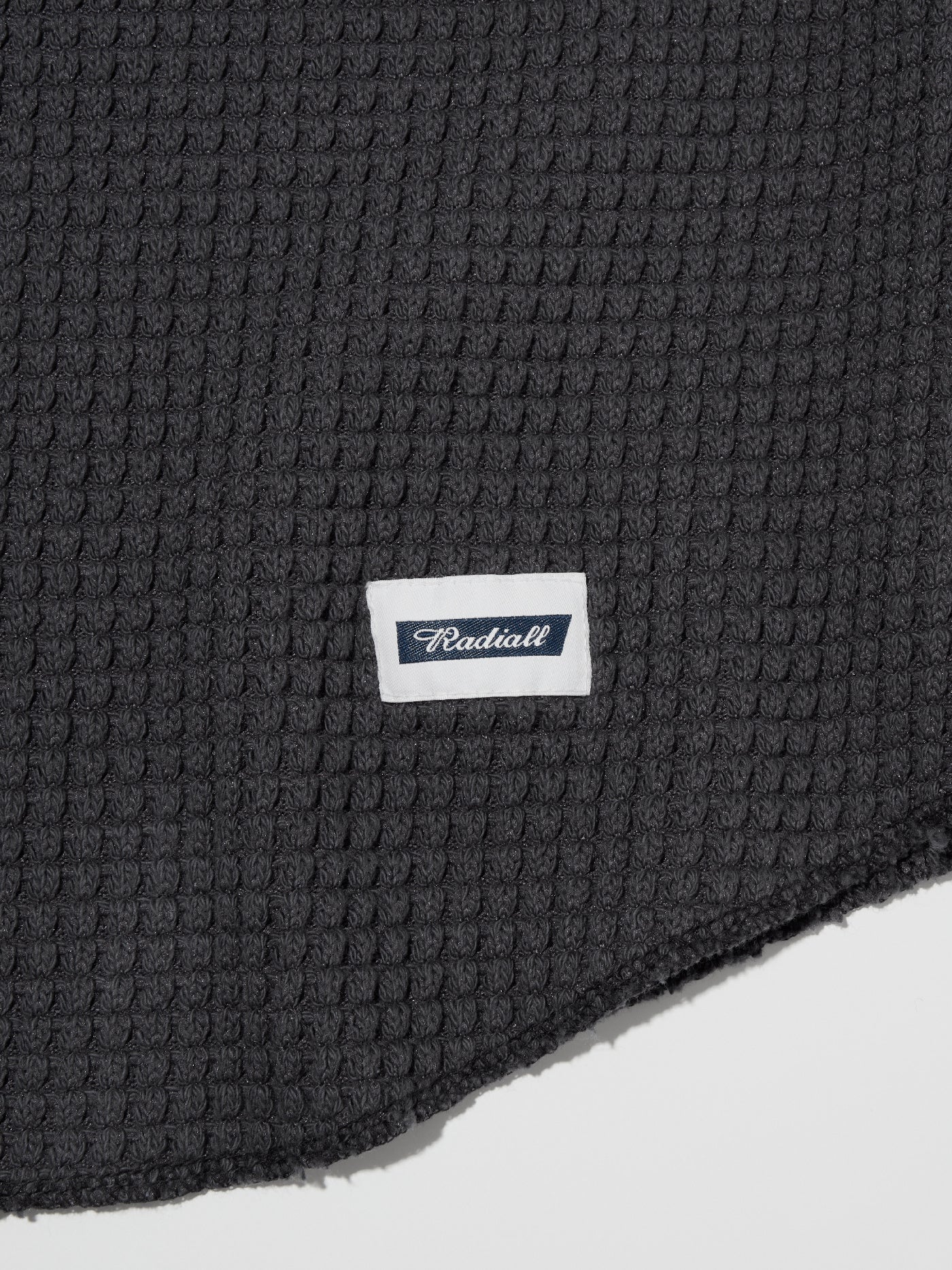 RADIALL | Big Waffle - BOAT NECK T-SHIRT L/S - Ink Black