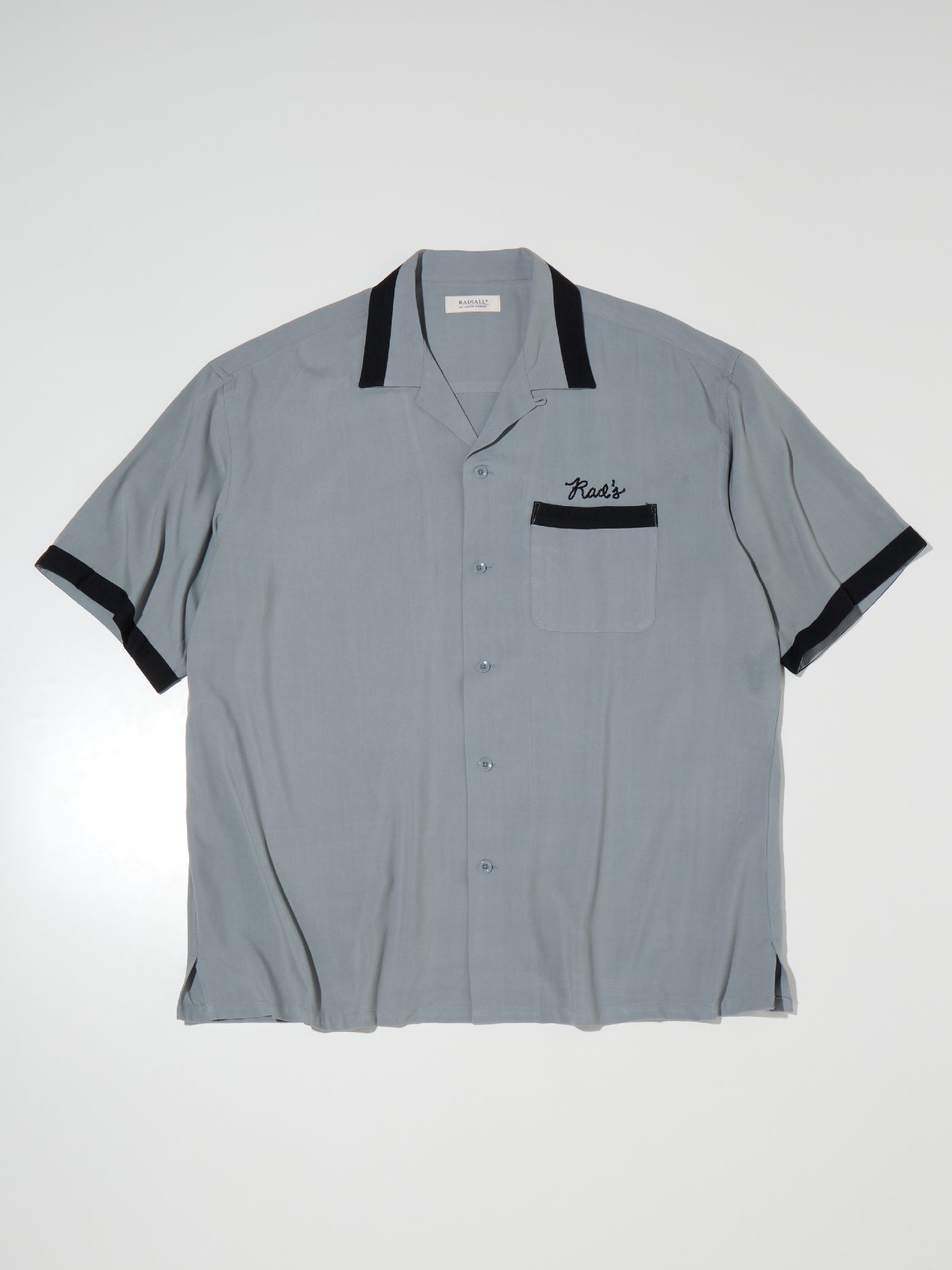 RADIALL | True Deal Pot - OPEN COLLARED SHIRT S/S - Steel Gray