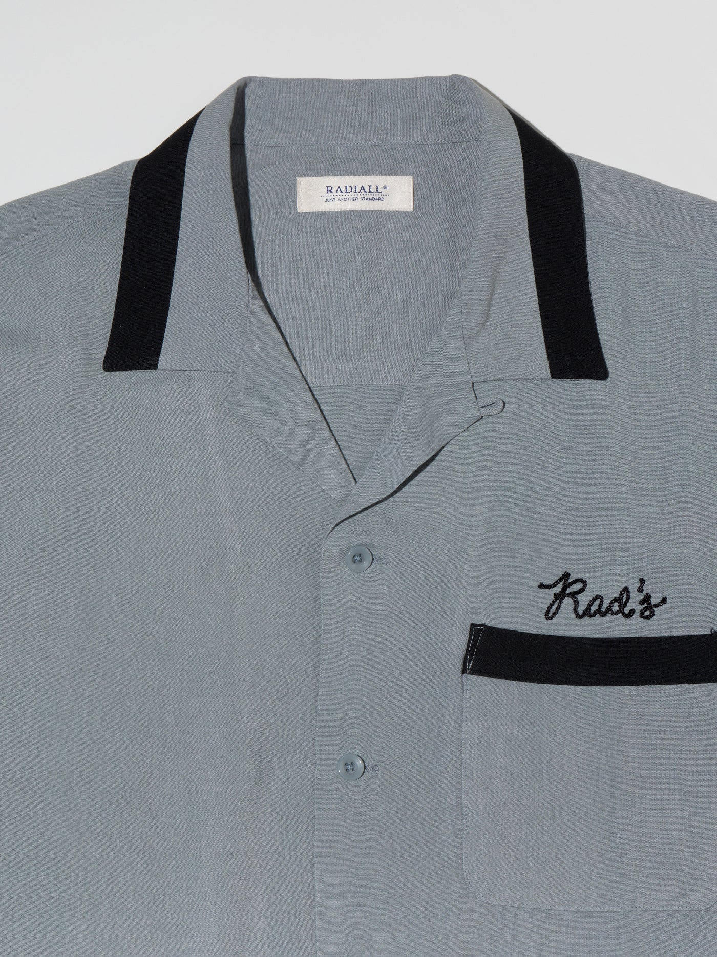 RADIALL | True Deal Pot - OPEN COLLARED SHIRT S/S - Steel Gray