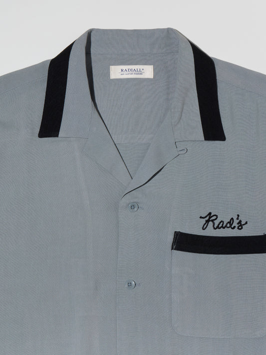 RADIALL | True Deal Pot - OPEN COLLARED SHIRT S/S - Steel Gray