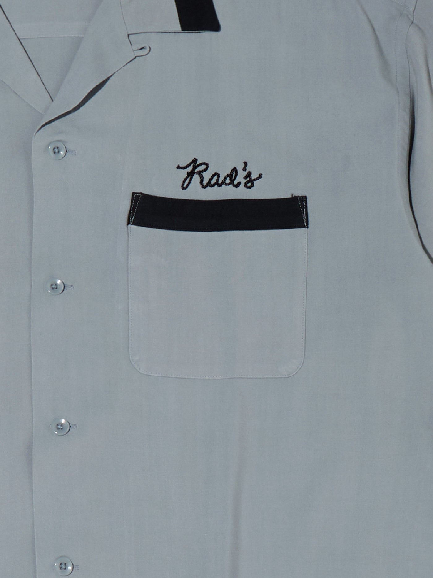 RADIALL | True Deal Pot - OPEN COLLARED SHIRT S/S - Steel Gray
