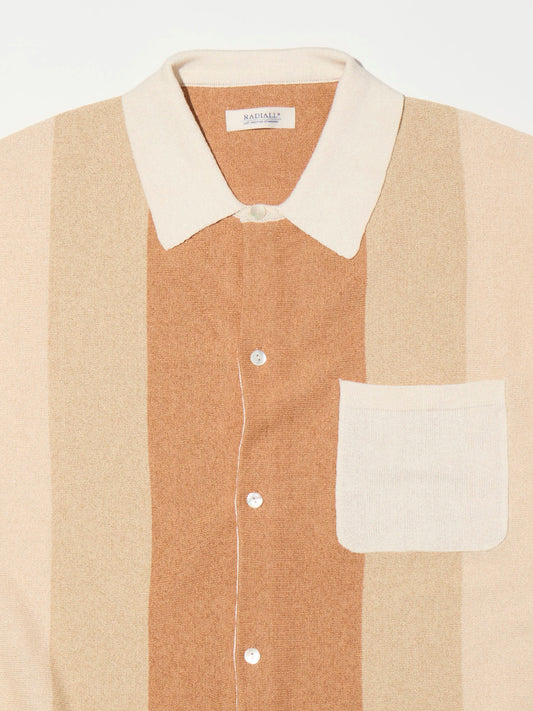 【4.11 (Sat) 12:00 Release】RADIALL | Tone - REGULAR COLLARED SWEATER S/S - Aztec Ivory