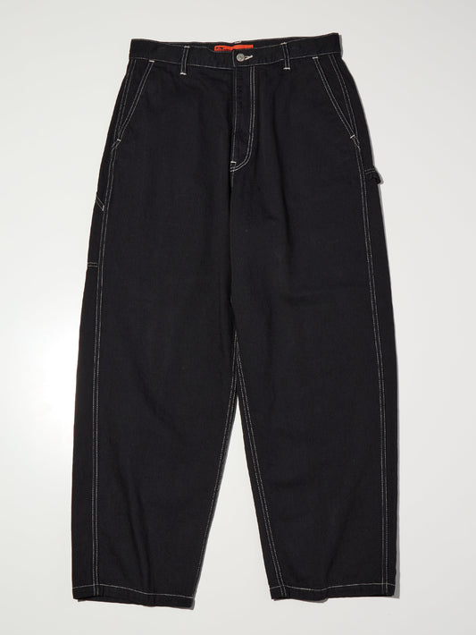 【4.4 (Sat) 12:00 Release】RADIALL | Chev - WIDE FIT CARPENTER PANTS - Black