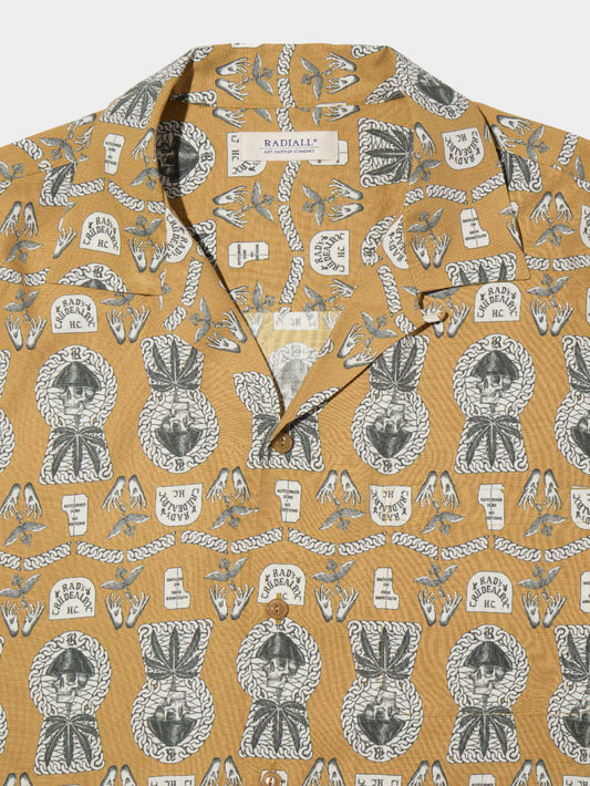 【3.7 (Sat) 12:00 Release】RADIALL | Commune - OPEN COLLARED SHIRT L/S - Amber Brown