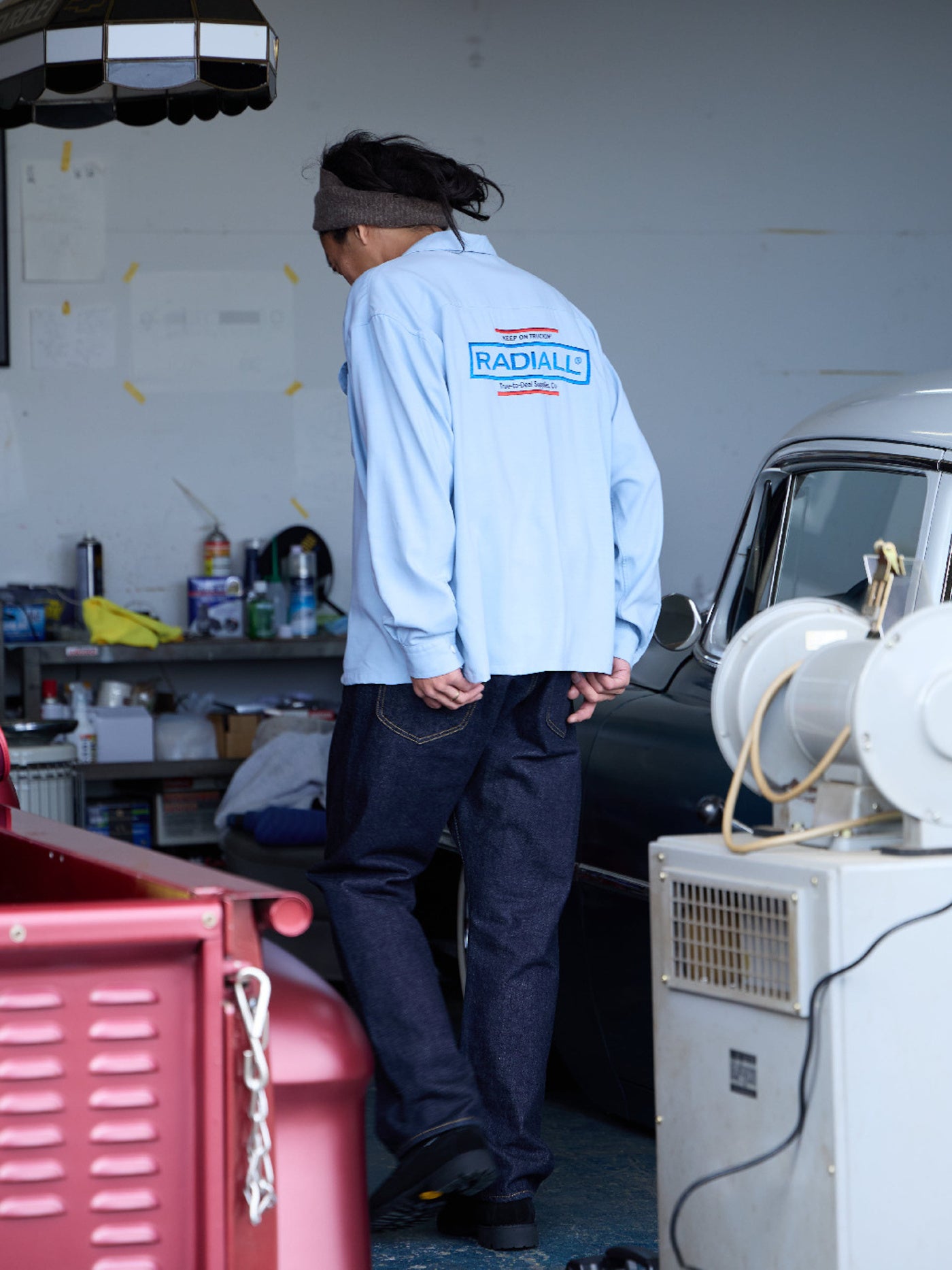 【3.7 (Sat) 12:00 Release】RADIALL | Roadside - OPEN COLLARED SHIRT L/S - Saxe Blue