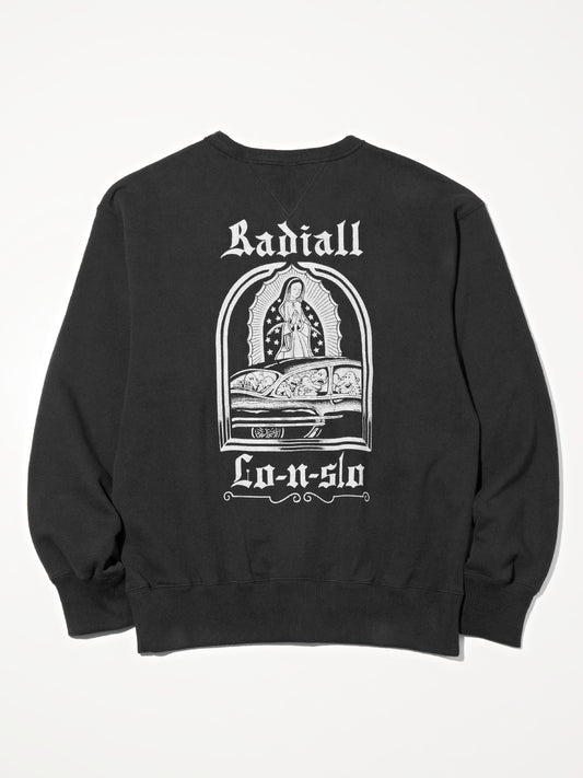 【10.25 (Sat) 12:00 Release】RADIALL | Boulevard - LOOPWHEEL CREW NECK SWEATSHIRT L/S - Ink Black