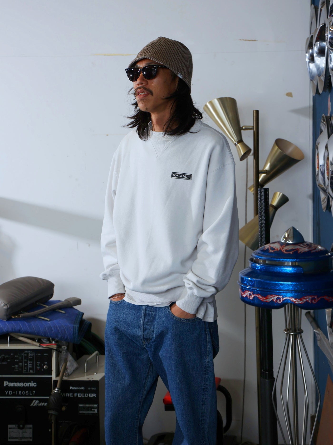 【10.25 (Sat) 12:00 Release】RADIALL | Boulevard - LOOPWHEEL CREW NECK SWEATSHIRT L/S - Snow White