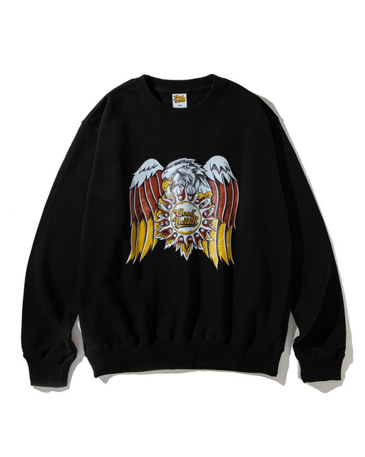 GOOD HELLER | EAGLE LOGO CREW SWEAT - Black