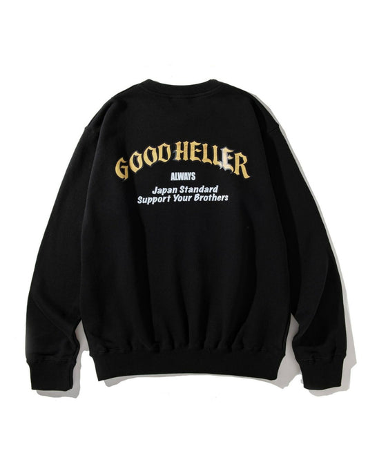 GOOD HELLER | EAGLE LOGO CREW SWEAT - Black