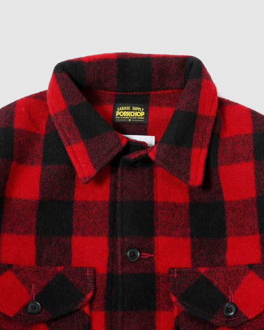 PORKCHOP | feat. MASSES WOOL JACKET P - Red