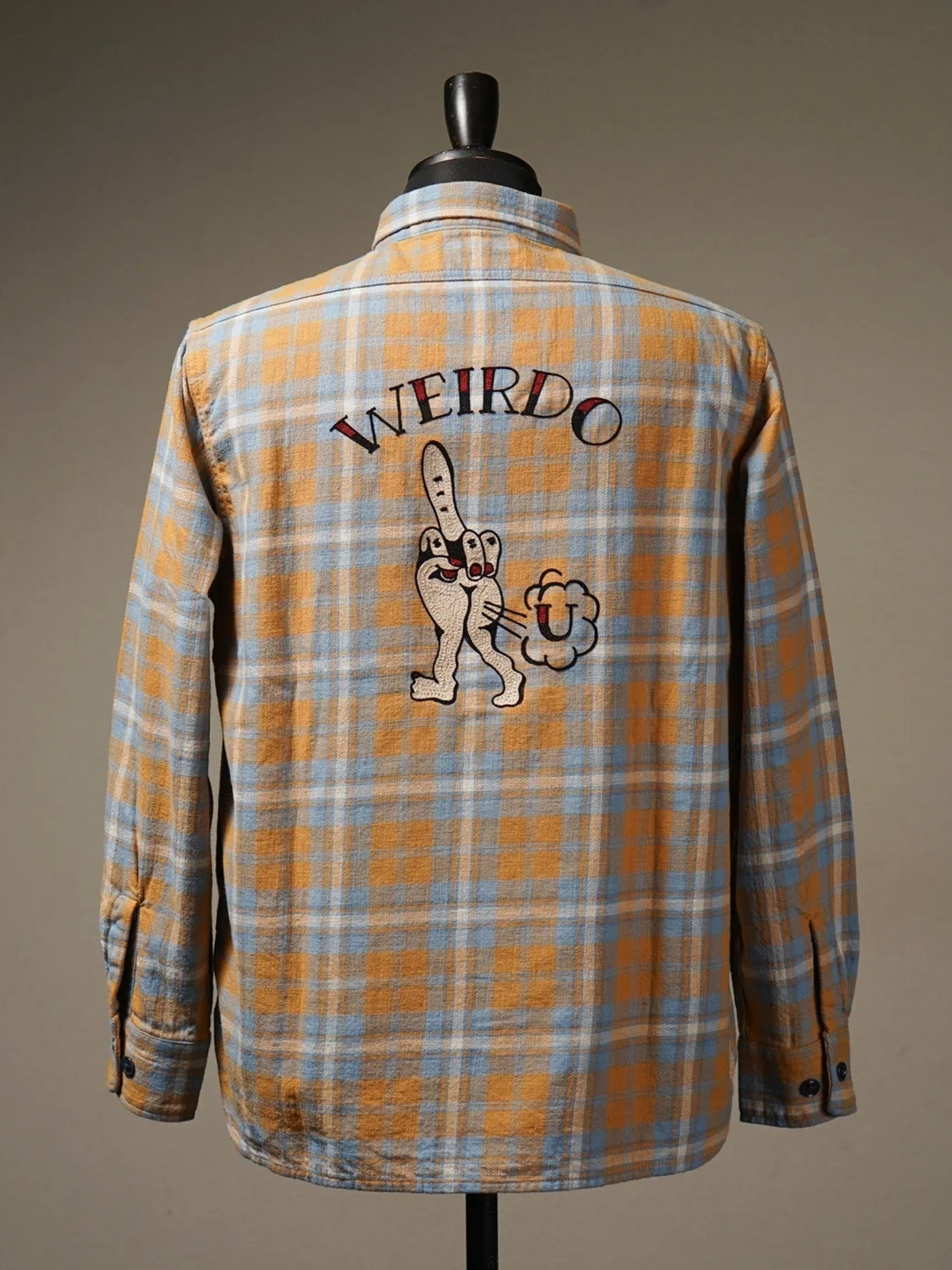 WEIRDO | FUCK U - L/S CHECK SHIRTS - Orange