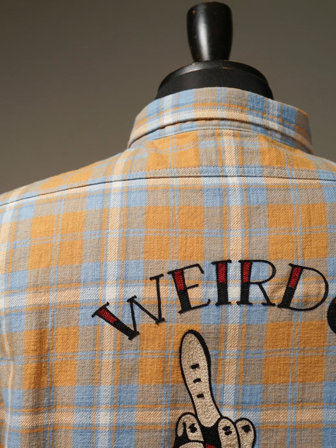 WEIRDO | FUCK U - L/S CHECK SHIRTS - Orange
