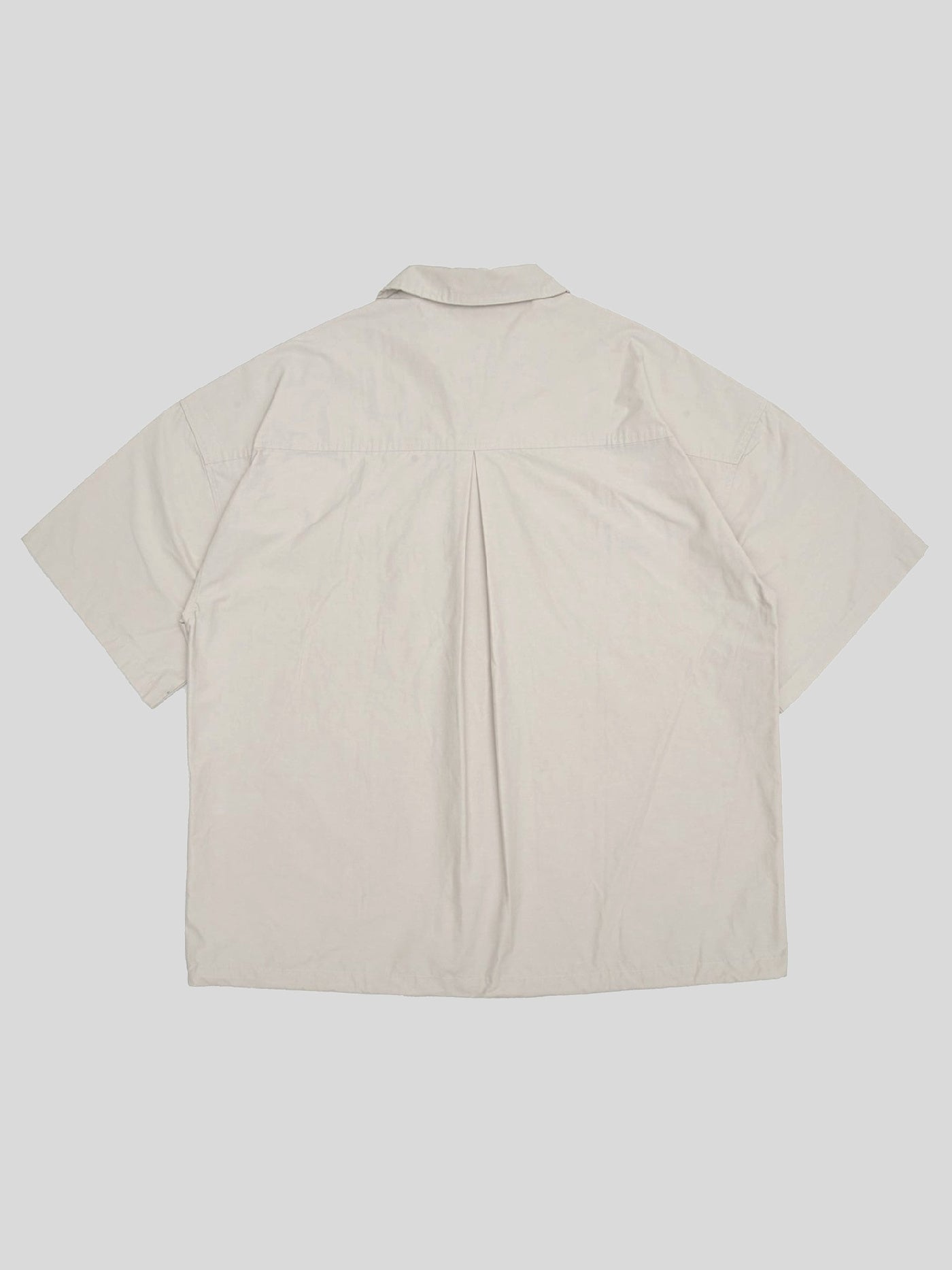 FLUTTER | T/C Open Collar S/S Work Shirts - Light Beige