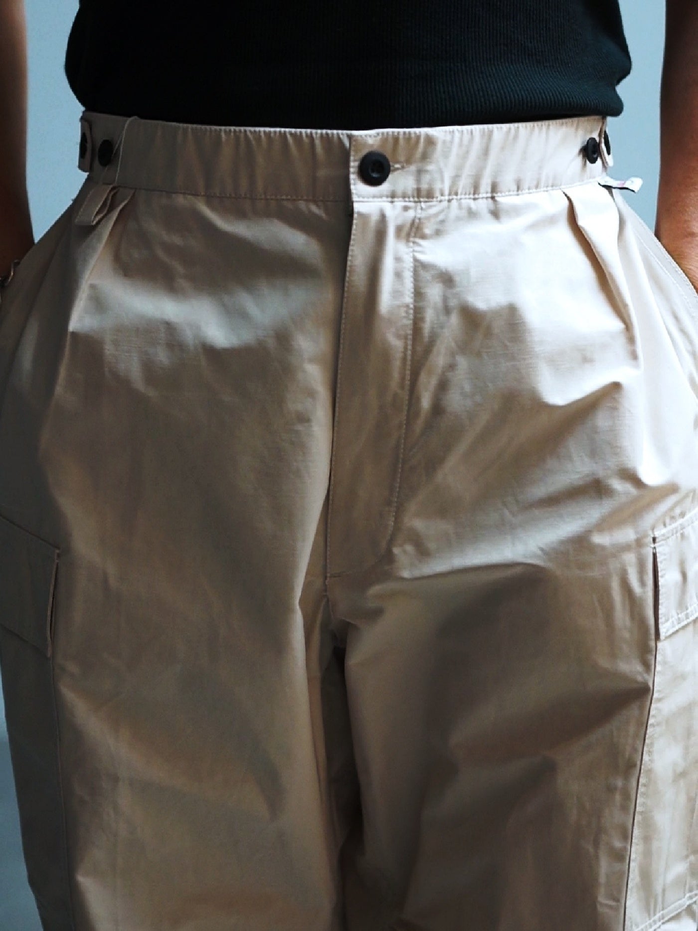 FLUTTER | T/C Track Cargo Pants - Light Beige