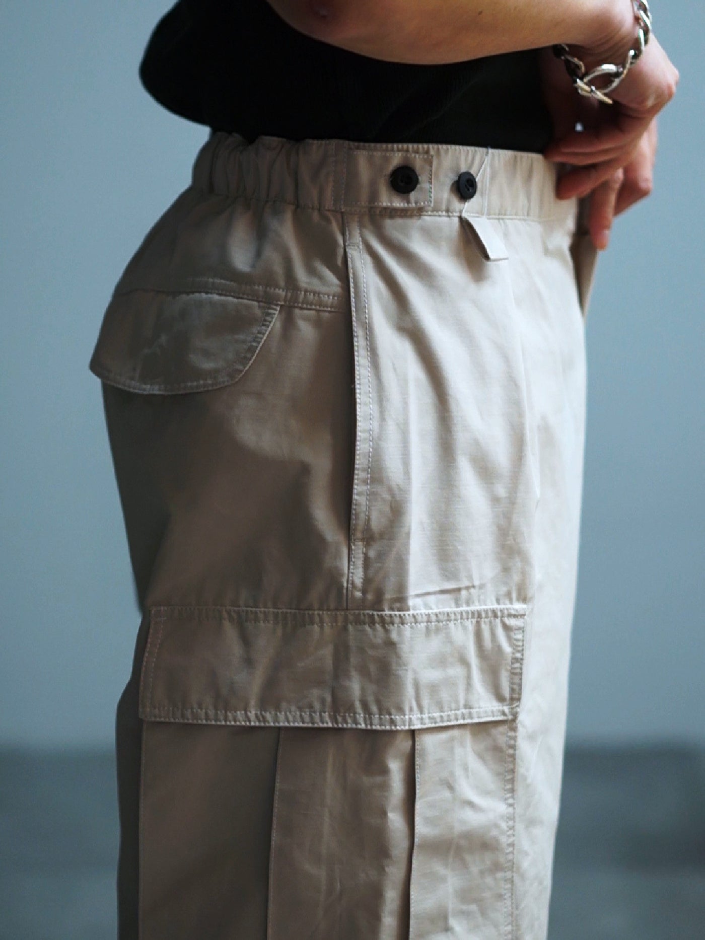 FLUTTER | T/C Track Cargo Pants - Light Beige