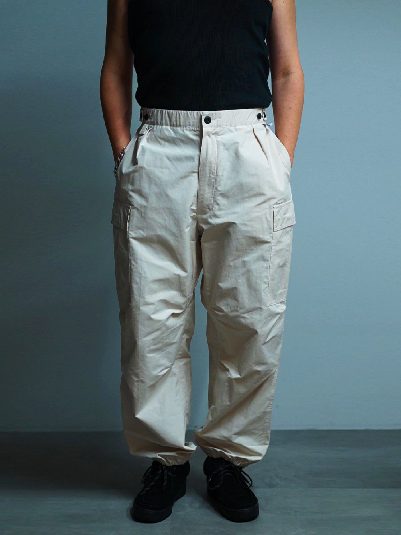 FLUTTER | T/C Track Cargo Pants - Light Beige