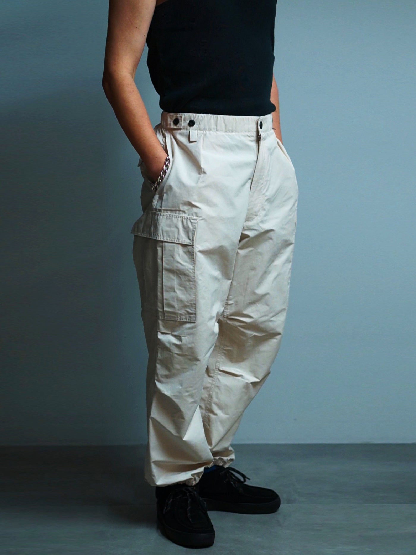 FLUTTER | T/C Track Cargo Pants - Light Beige