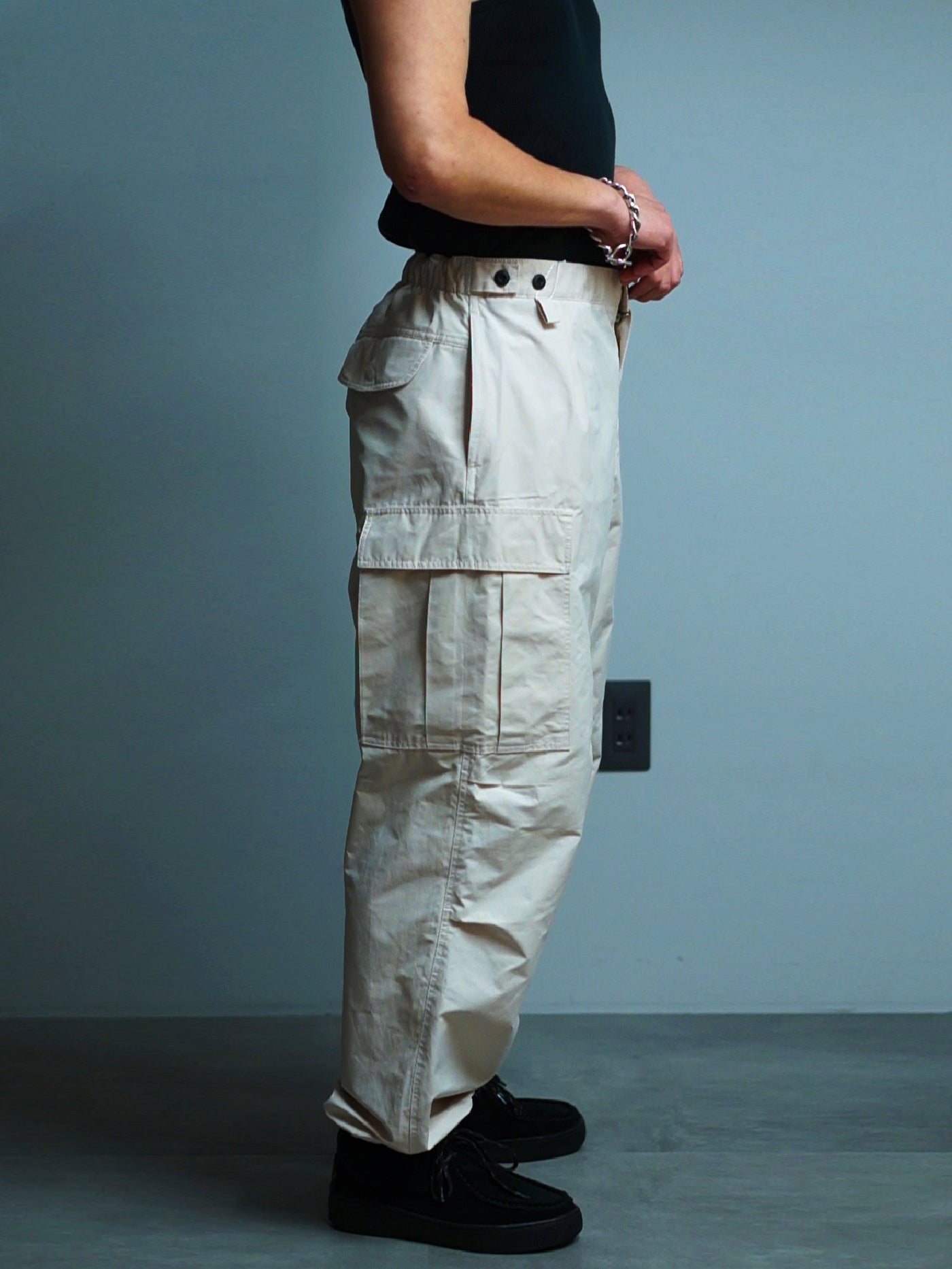 FLUTTER | T/C Track Cargo Pants - Light Beige