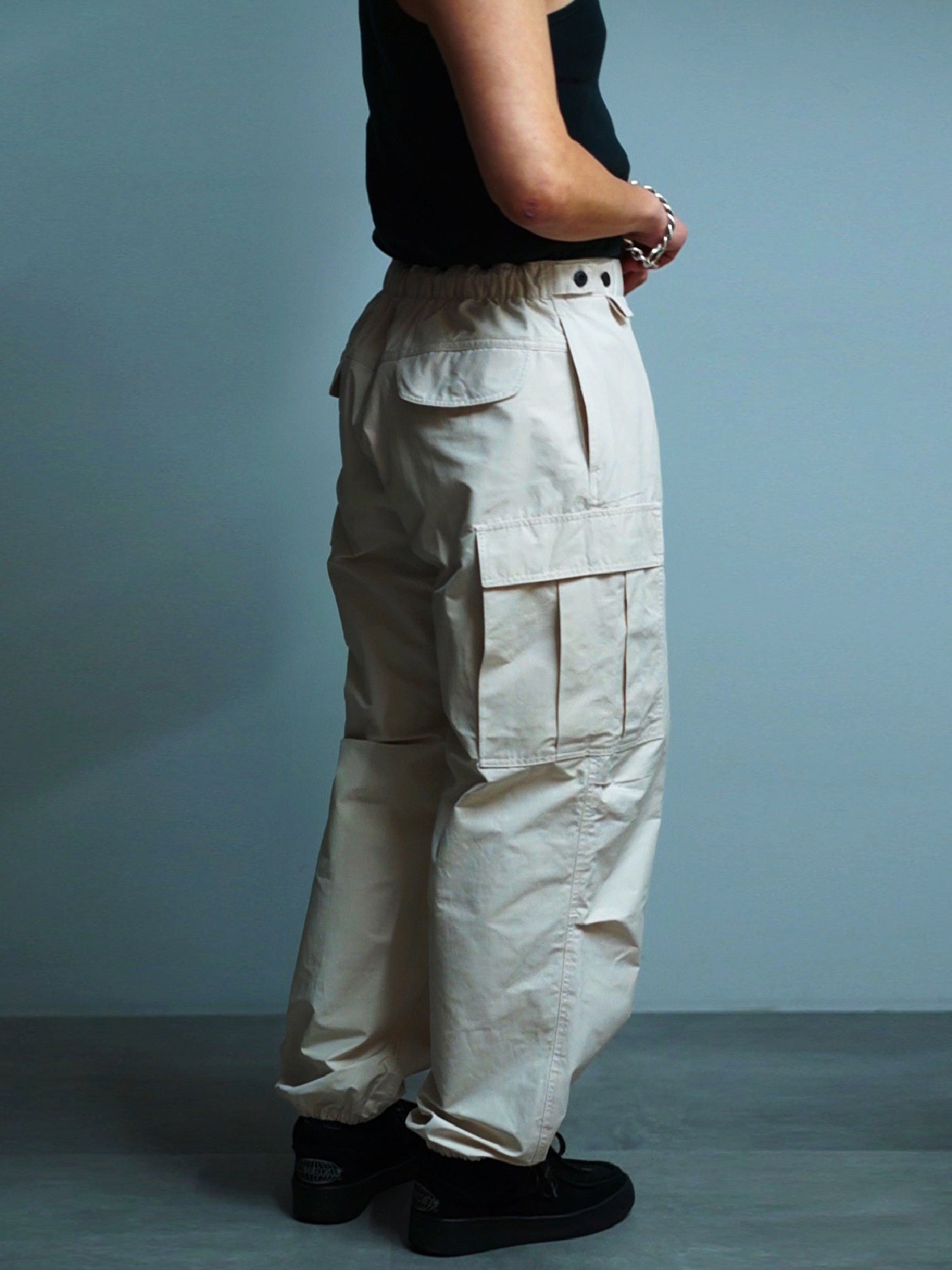 FLUTTER | T/C Track Cargo Pants - Light Beige