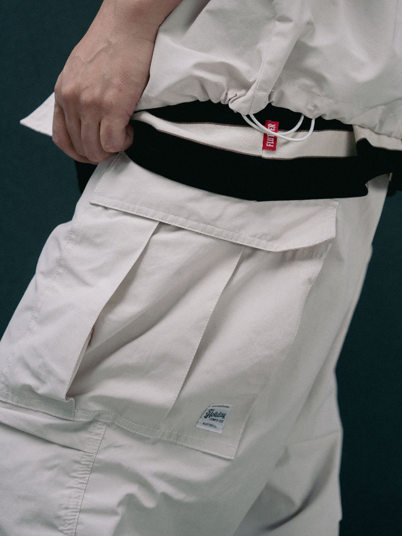 FLUTTER | T/C Open Collar S/S Work Shirts - Light Beige