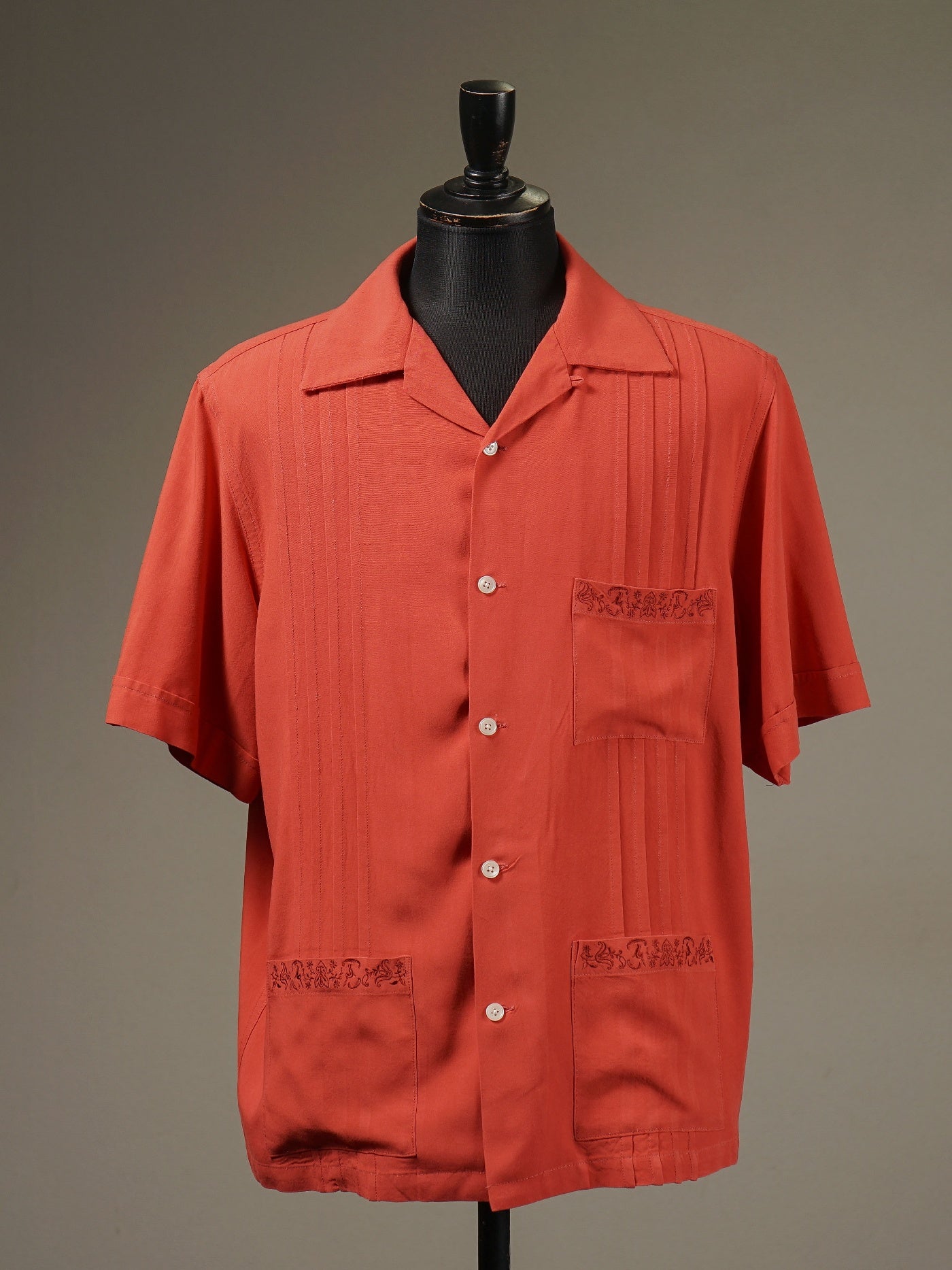 GANGSTERVILLE | RIPTIDE CLUB - S/S GUAYABERA SHIRTS / GSV5114 - Orange