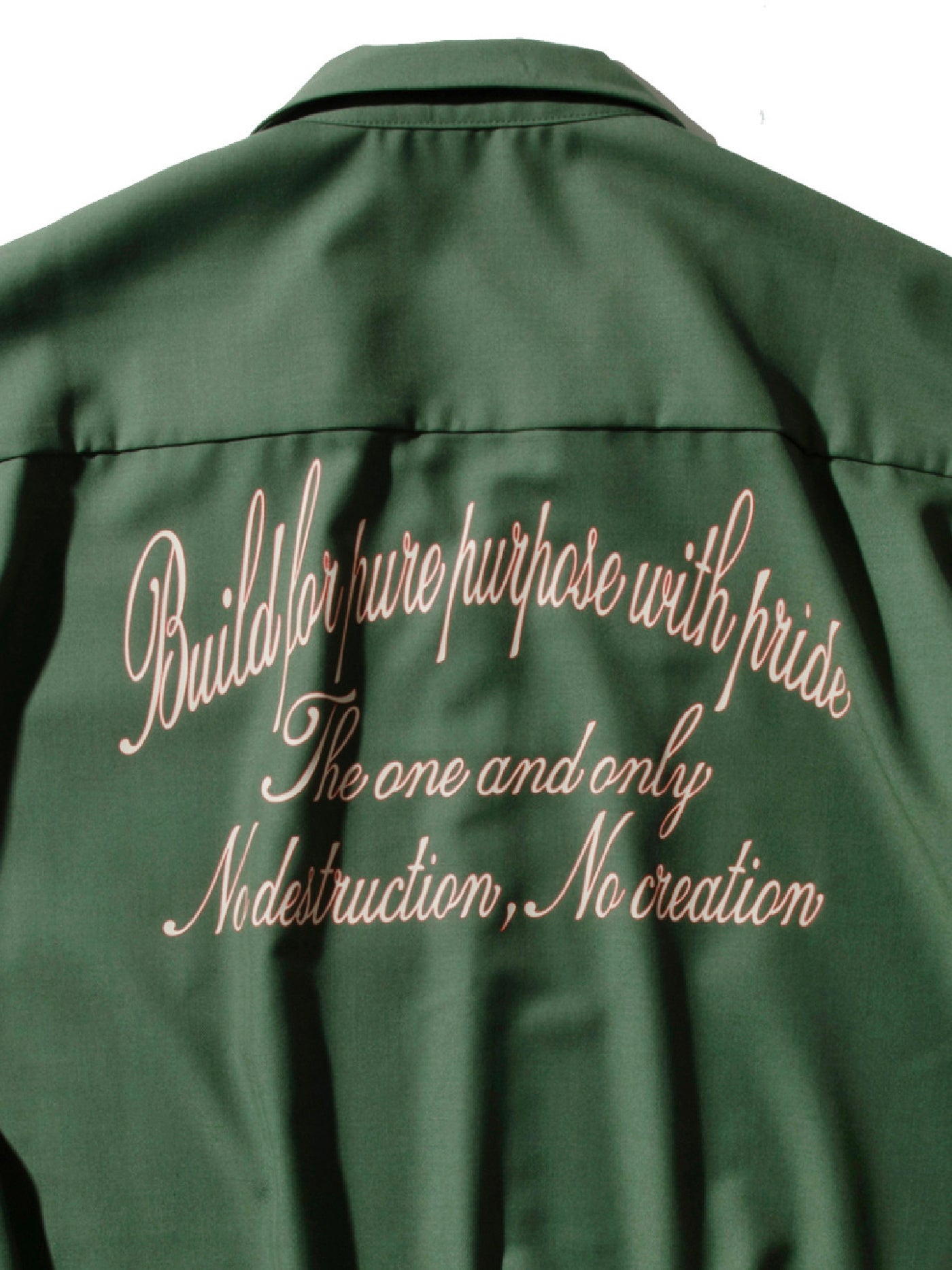 GOOD HELLER | OPEN COLLAR LETTERING S/S SHIRT - Green
