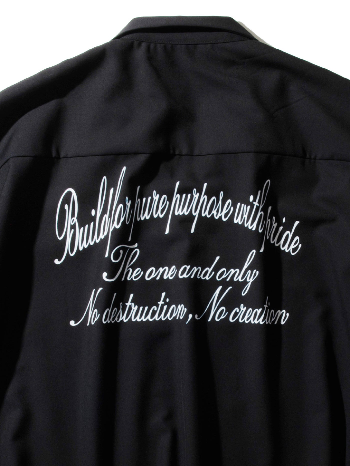 GOOD HELLER | OPEN COLLAR LETTERING S/S SHIRT - Black