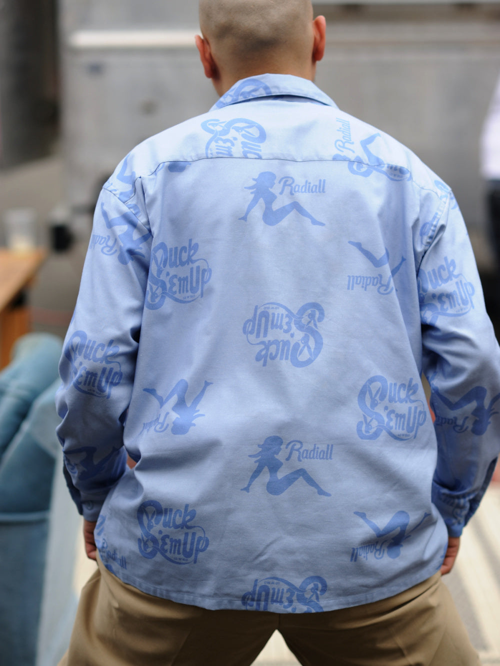 RADIALL | CHROME LADY - OPEN COLLARED SHIRT L/S - Light Blue