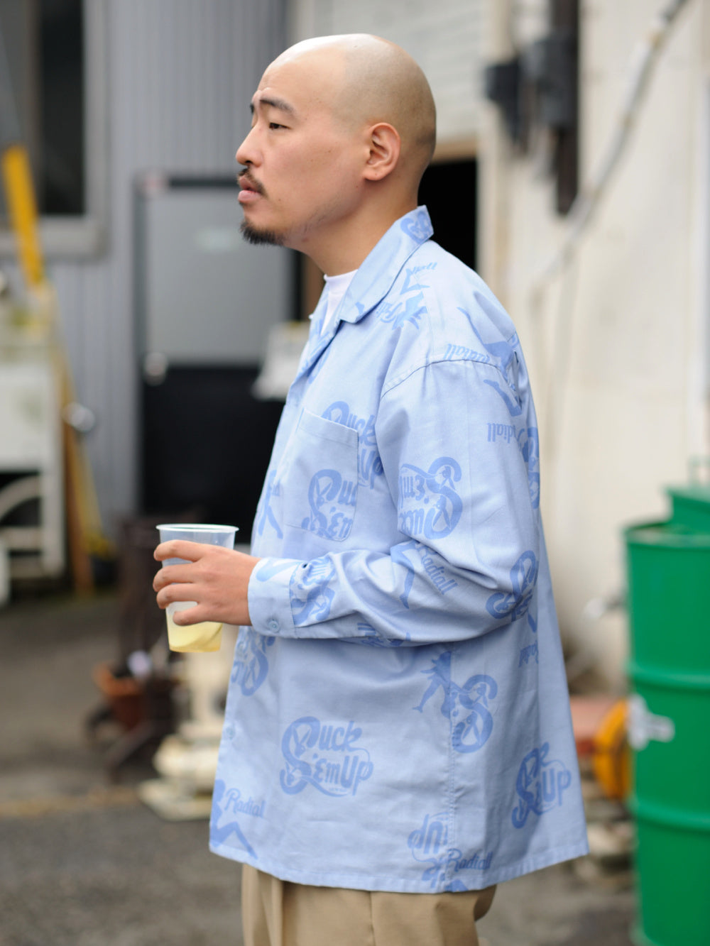 RADIALL | CHROME LADY - OPEN COLLARED SHIRT L/S - Light Blue