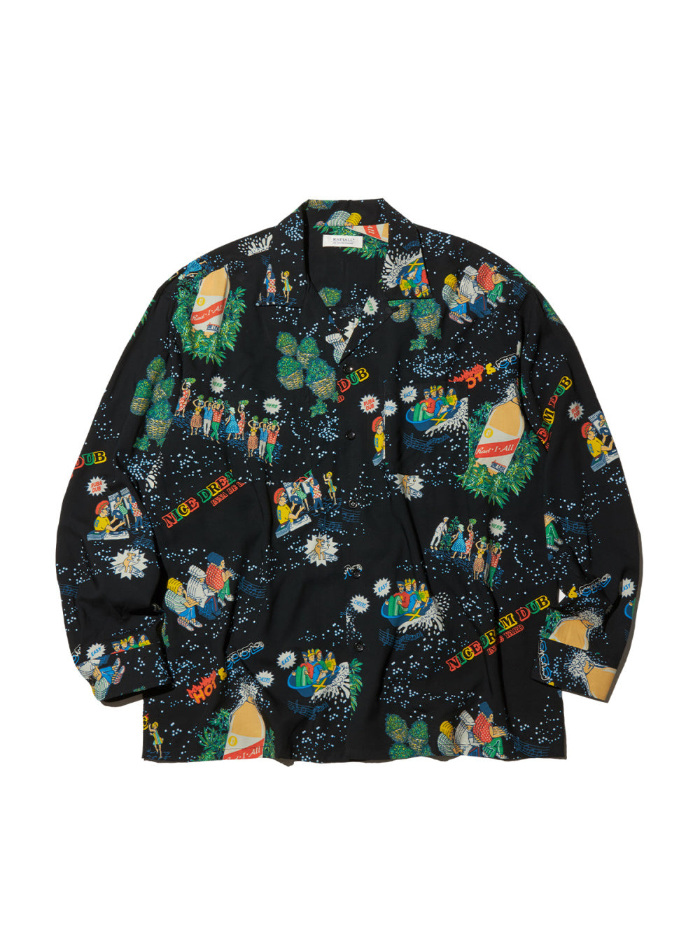 RADIALL | HOT DUB - OPEN COLLARED SHIRT L/S - Black