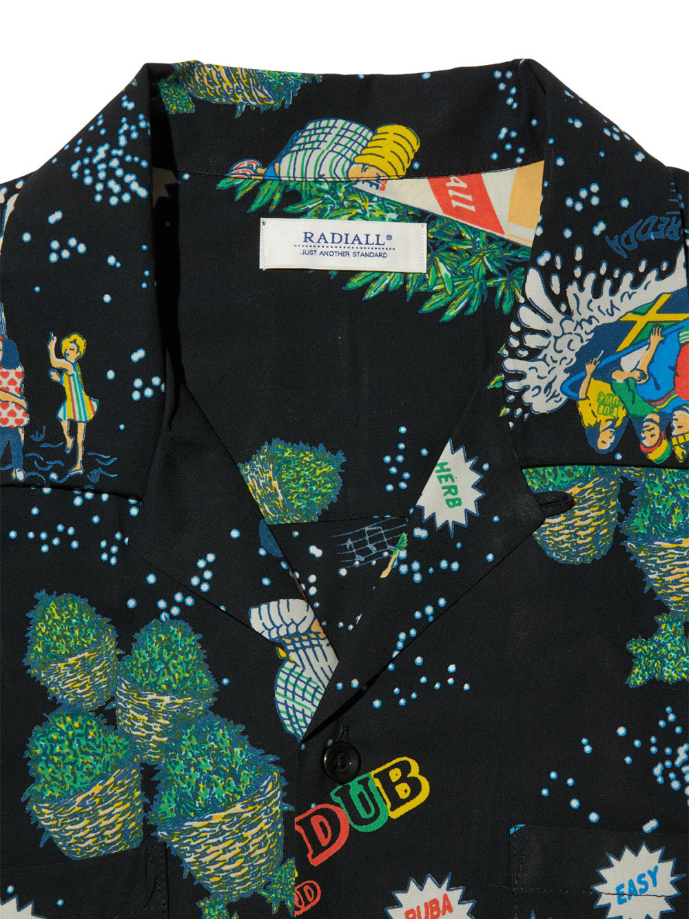 RADIALL | HOT DUB - OPEN COLLARED SHIRT L/S - Black