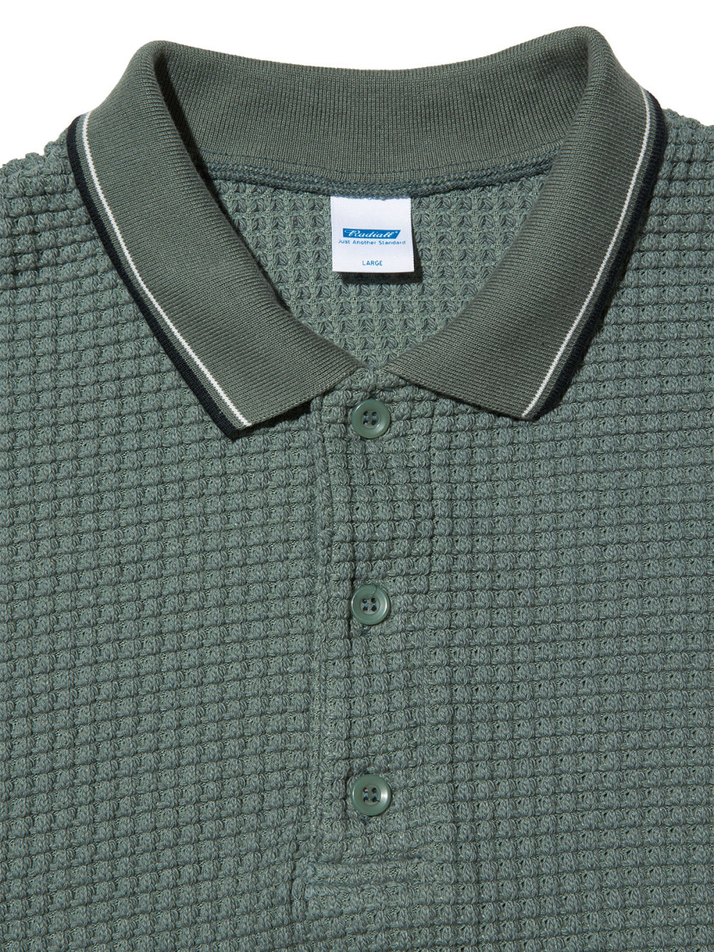 RADIALL | BIG WAFFLE - POLO SWEATSHIRT S/S - Sage Green