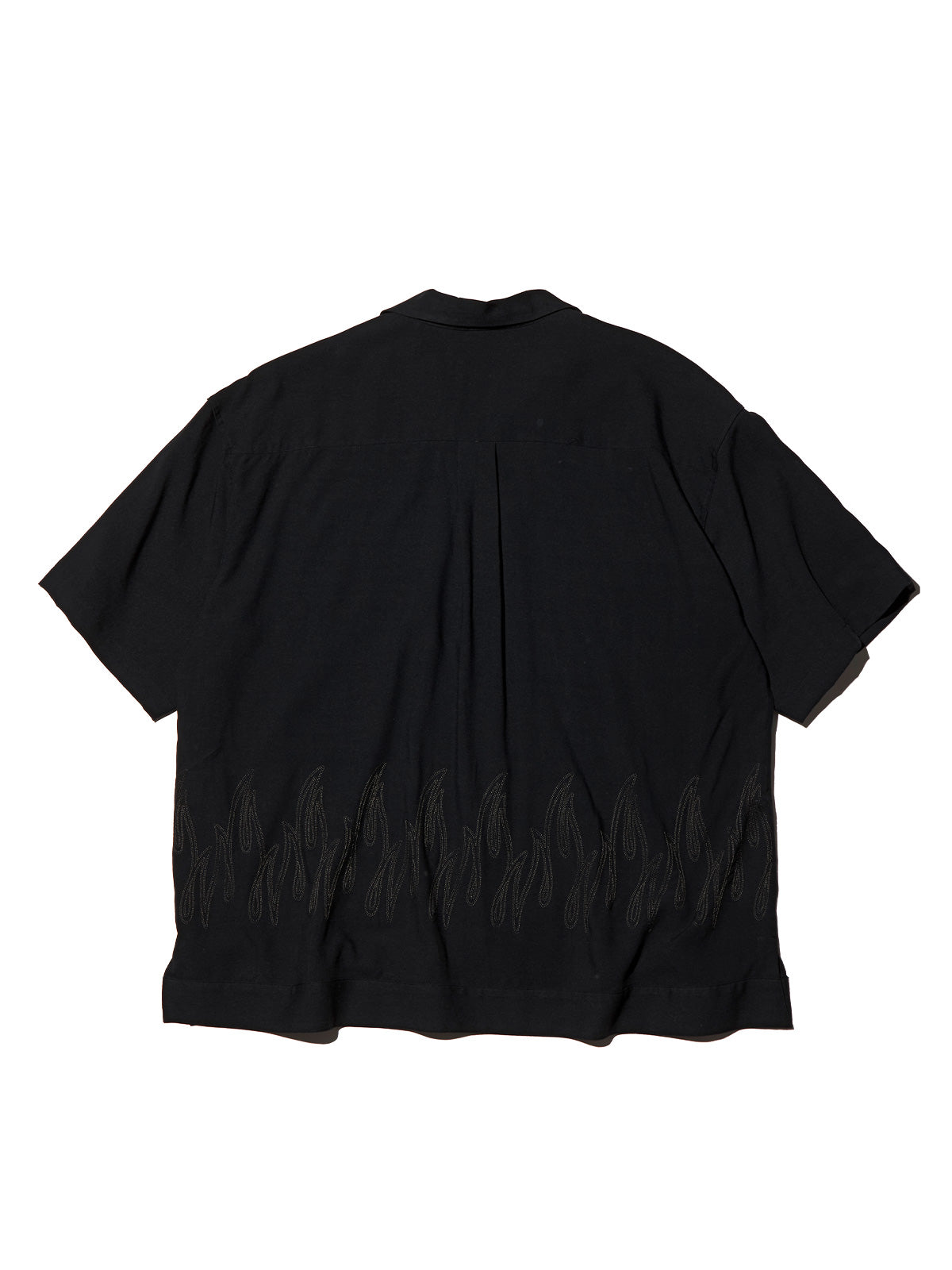 RADIALL | FLAMES OPEN COLLARED SHIRT S/S - Black