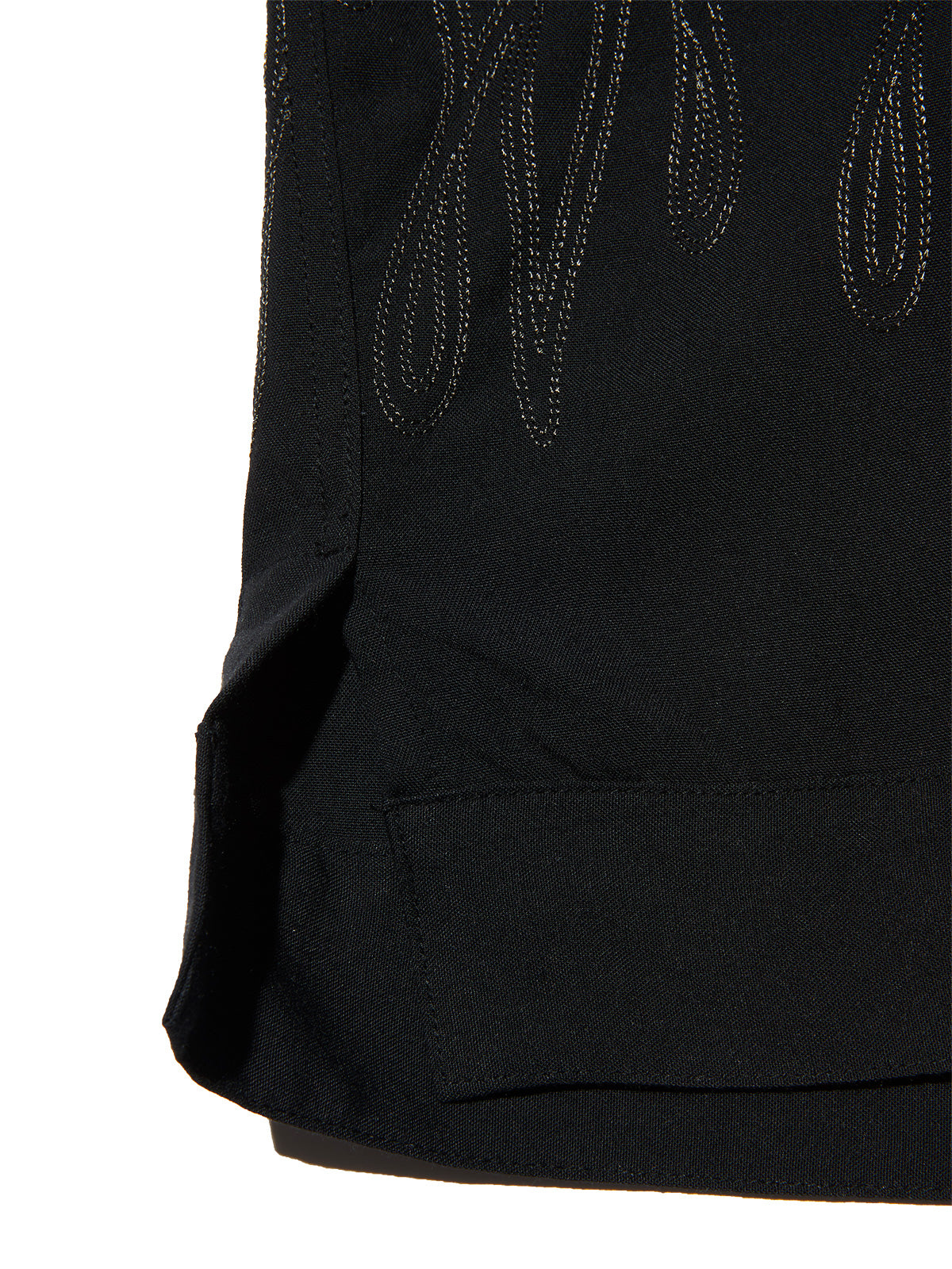 RADIALL | FLAMES OPEN COLLARED SHIRT S/S - Black