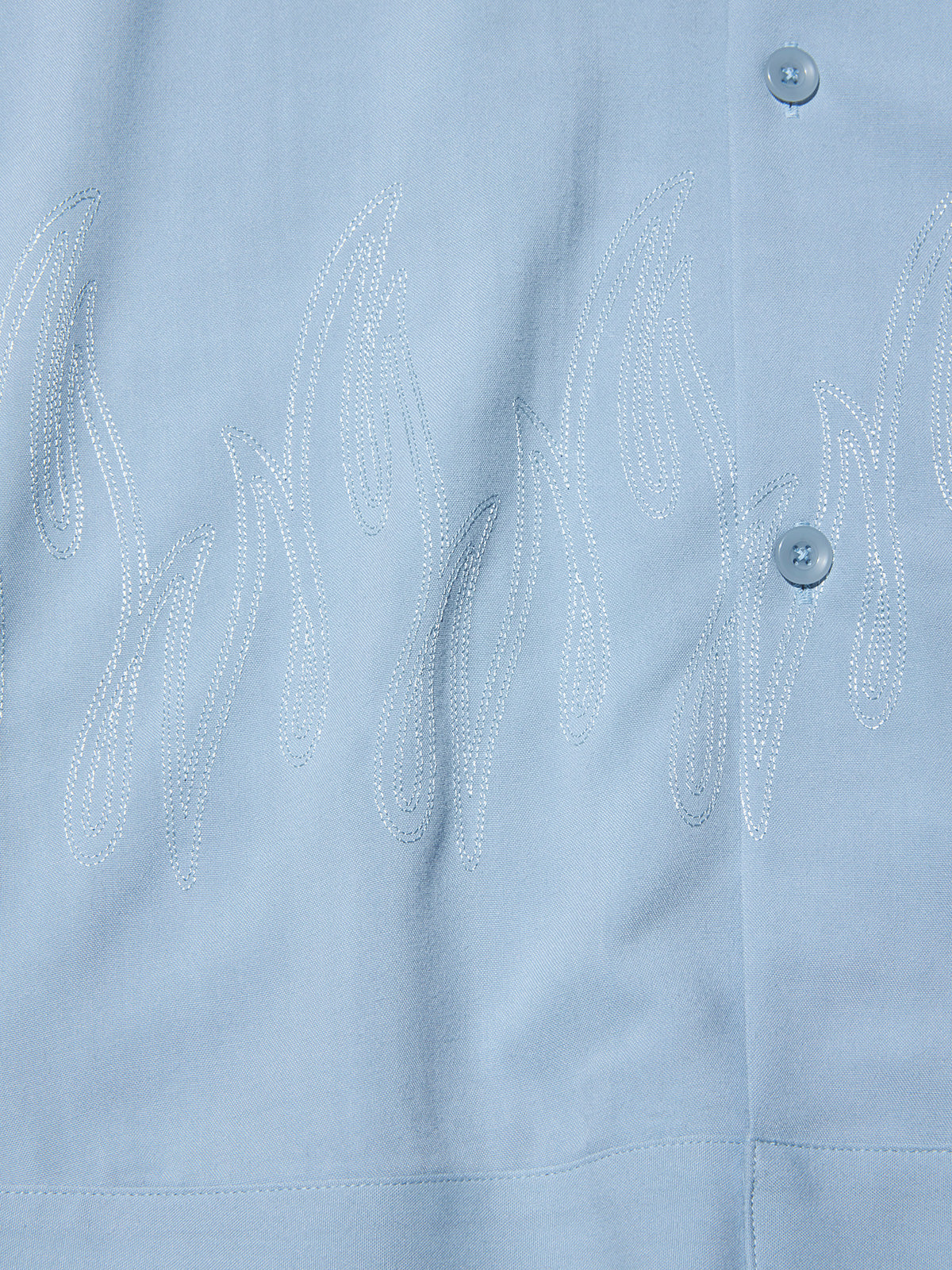 RADIALL | FLAMES OPEN COLLARED SHIRT S/S - Ice Blue