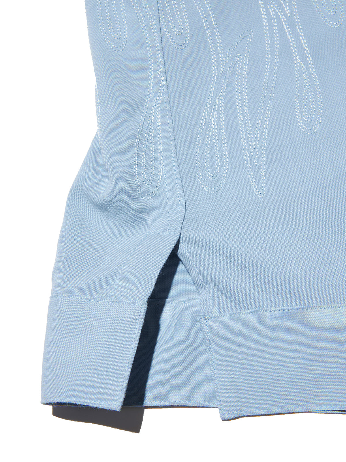 RADIALL | FLAMES OPEN COLLARED SHIRT S/S - Ice Blue