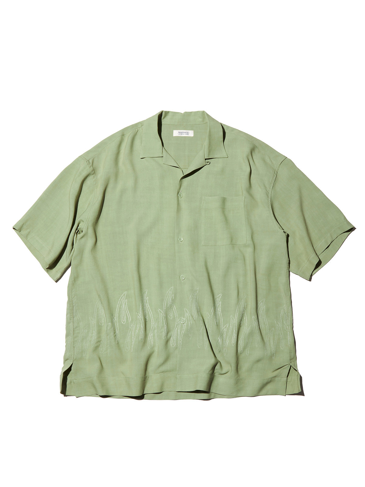 RADIALL | FLAMES OPEN COLLARED SHIRT S/S - Leaf Green