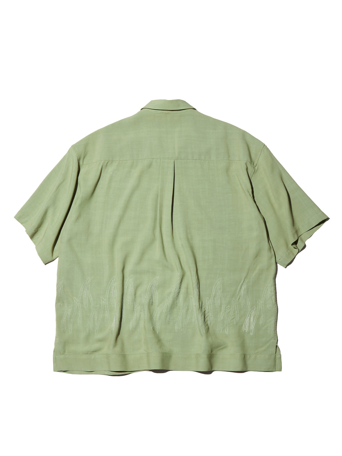 RADIALL | FLAMES OPEN COLLARED SHIRT S/S - Leaf Green