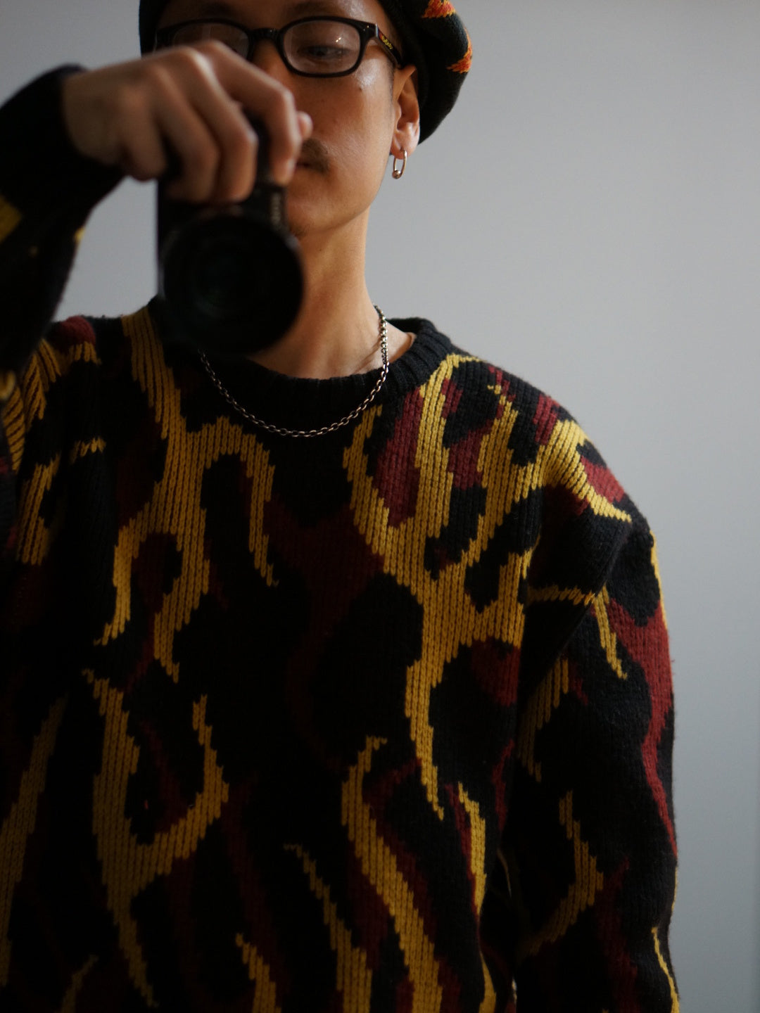 WEIRDO | PSYCHO FLAMES - SWEATER - Black