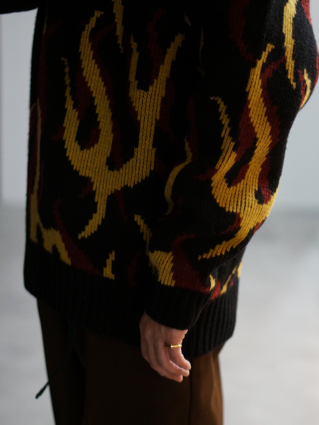 WEIRDO | PSYCHO FLAMES - SWEATER - Black